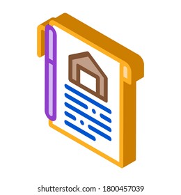 home documents icon vector. isometric home documents sign. color isolated symbol illustration