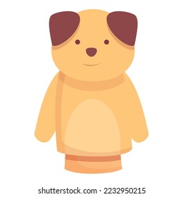 Home dog doll icon cartoon vector. Show theatre. Child sock play