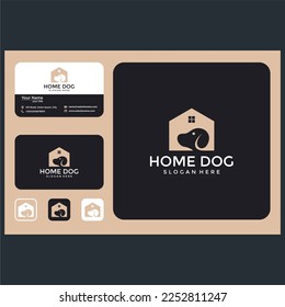 home dog logo design graphic template