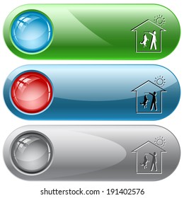 Home dog. Vector internet buttons.