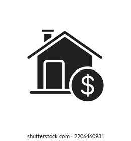 Home Dollar Filled Icon Vector Illustration