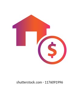 home and dollar money vector icon