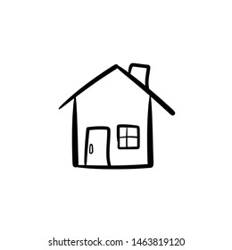 home doodle vector hand drawing house
