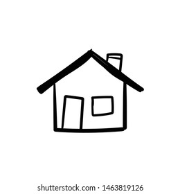 home doodle vector hand drawing house