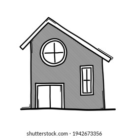 Home doodle vector icon. Drawing sketch illustration hand drawn line.