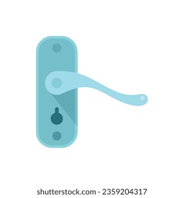 Home door handle icon flat vector. Hotel steel. Interior iron isolated