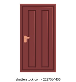 Home door icon cartoon vector. Front house. Doorway interior