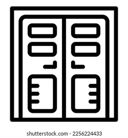 Vector de contorno de icono de la puerta principal. Diseño moderno. Interior del Knob