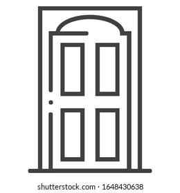 Home door line icon on white background
