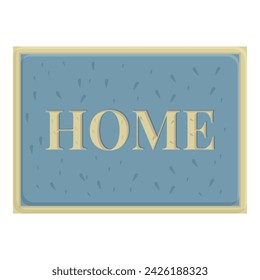 Home door mat icon cartoon vector. Step front. Open porch area