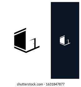 Home with the door in negative space suitable for logo your real estate company