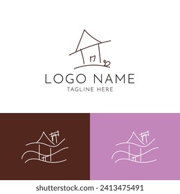 Home draw Logo templates. Construction Architecture Building Logo Design Template Element