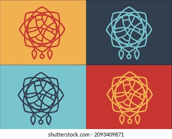Home Dream Catcher Logo Template, Simple Flat Icon of home,dream,catcher