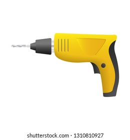Home drill machine icon. Realistic illustration of home drill machine vector icon for web design isolated on white background