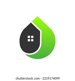 home drop logo design vector template