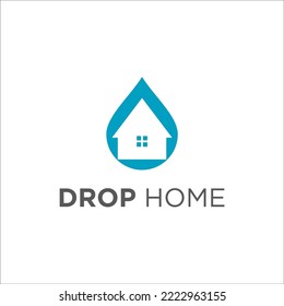Home and drop water or oil logo vector