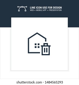 home dust bin  icon design vector illustration