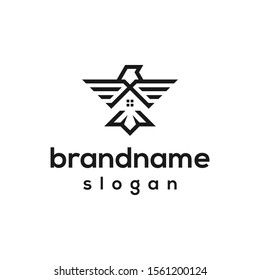 home eagle logo design vector