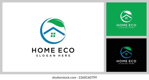 home eco logo vector design template