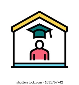 home education color icon vector. home education sign. isolated symbol illustration