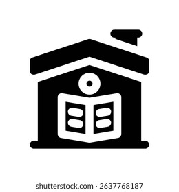 home education glyph icon. Strong and solid vector icon for websites, mobile interfaces, presentations, and visual branding. High quality and easy to edit.