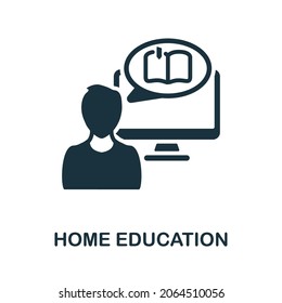 Home Education icon. Monochrome sign from lockdown collection. Creative Home Education icon illustration for web design, infographics and more