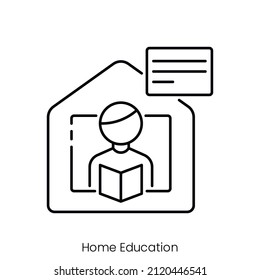 home education icon. Outline style icon design isolated on white background