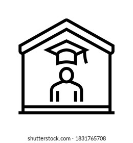 home education line icon vector. home education sign. isolated contour symbol black illustration