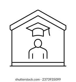 home education line icon vector. home education sign. isolated contour symbol black illustration