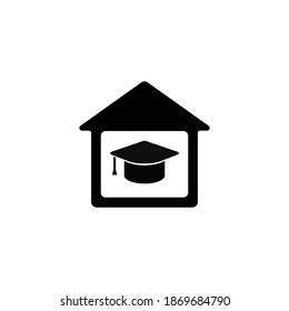 Home education , home school ,distance education  icon vector illustration