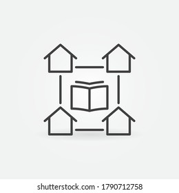 Home Education vector concept simple icon or sign in outline style