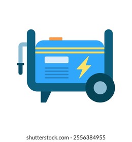 Home electric generator. Portable power generator isolated on white background. Vector illustration