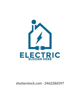 Home Electric Logo Vector, Creative Home Electricity logo vector template