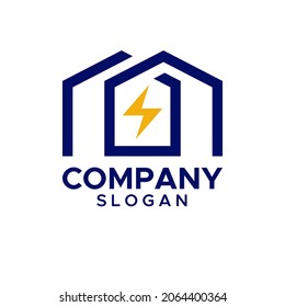 Home electric logo vector design template