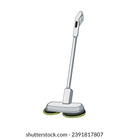 Elektrischer Mop-Cartoon zu Hause. Alle Haushalt, Staub modern, industrielle Werkzeug zu Hause Elektro-Mop-Schild. einzelne Vektorgrafik-Vektorgrafik