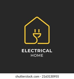 Home electrical repair and service logo design vector illustration