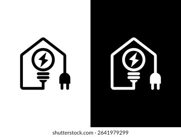 home electrical solution service logo design inspiration. logo design for household electricity. household electricity. Electrical logo design, electrical logo design bolt thunder and home also lights