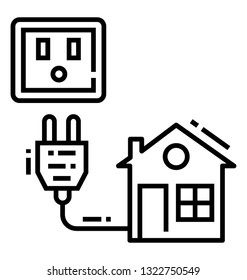 Home electricity line icon 