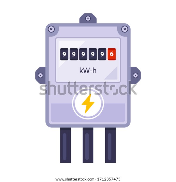 Home electricity meter counts energy. flat
vector illustration.