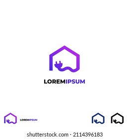home electrict logo design on isolated background home electricity logo design icon template
