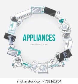 Home electronic appliances design element. Vector illustration