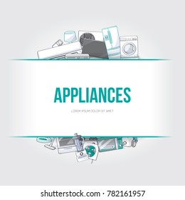 Home Electronic Appliances Design Element. Vector Illustration