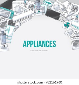 Home electronic appliances design element. Vector illustration