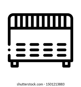 Home Electronic Heating Equipment Vector Icon Thin Line. Contour Illustration