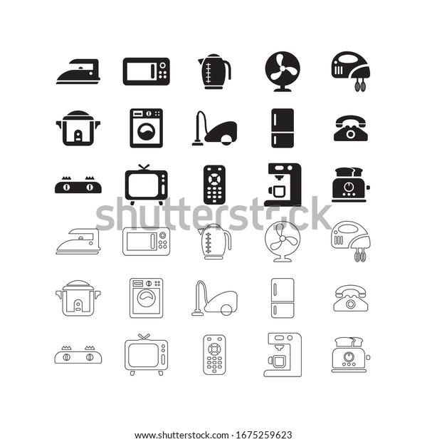 home electronic products\
icons set.
