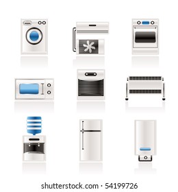 Home electronics and equipment icons - vector icon set