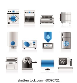 Home electronics and equipment icons - vector icon set