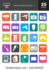 Home Electronics Filled Round Corner Icons