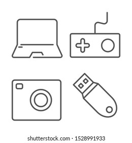 Home electronics and gadgets thin line vector icon set. EPS 10