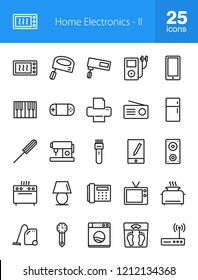 Home Electronics Line Icons